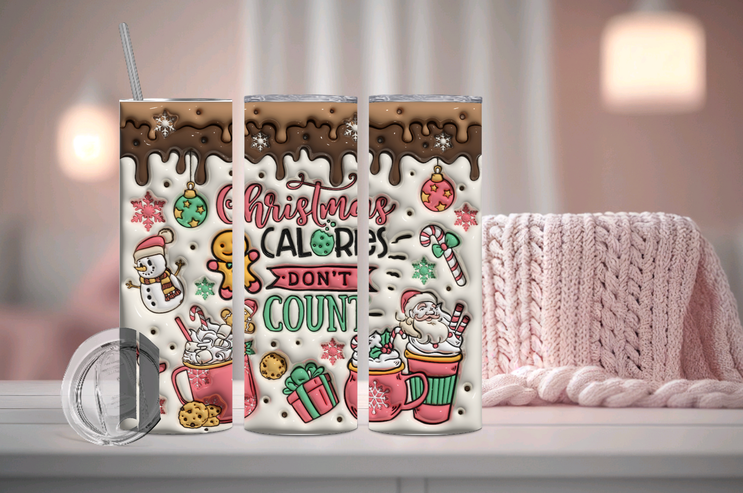 Calories Don't Count 20 oz Tumbler Sublimation Transfer