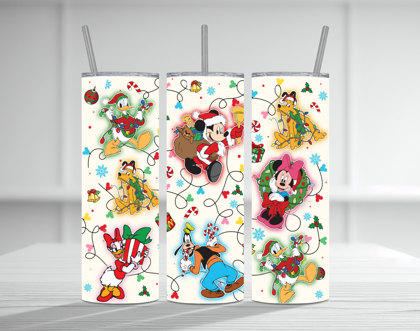 Mickey Christmas 20 oz Tumbler Sublimation Transfer