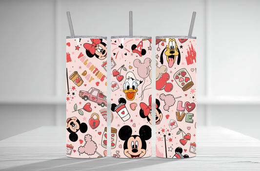 Mickey Valentines Day 20 oz Tumbler Sublimation Transfer