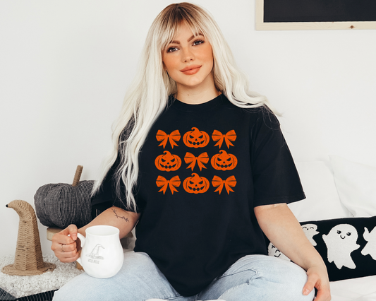 Pumpkins & Bows Screen Print Transfer