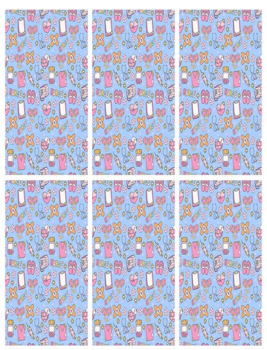 Blue and Pink Nurse Jumbo Paperclip Sublimation Transfer