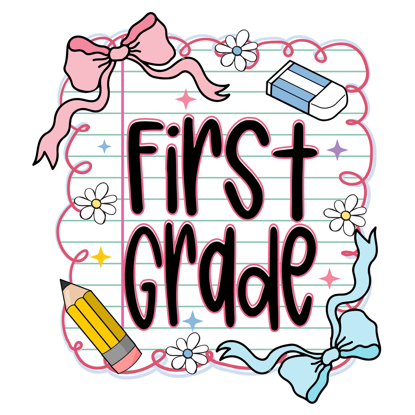 Notebook Paper Coquette Kids DTF Transfer