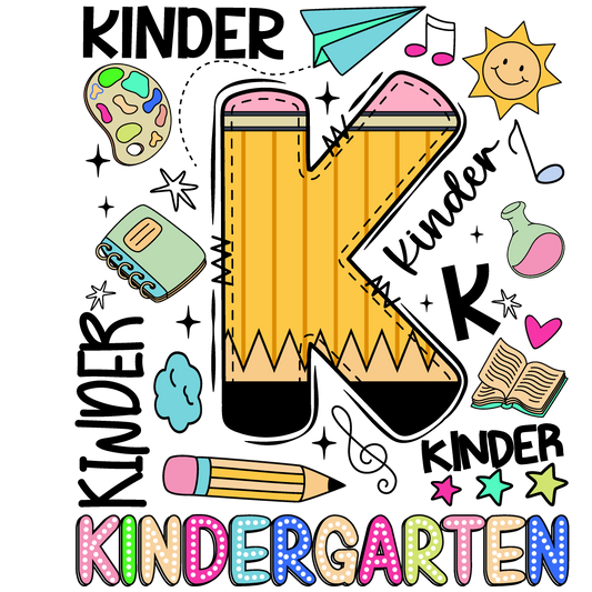 Back to School Pencil Kids DTF Transfer