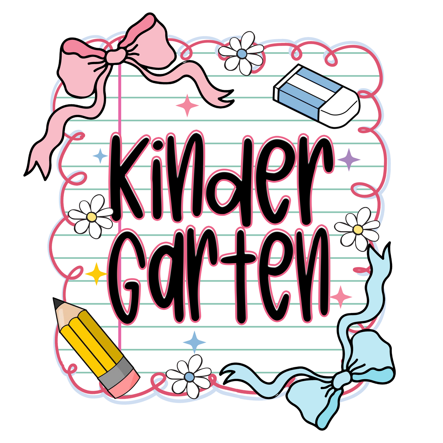 Notebook Paper Coquette Kids DTF Transfer