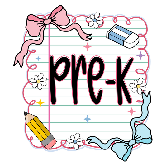 Notebook Paper Coquette Kids DTF Transfer