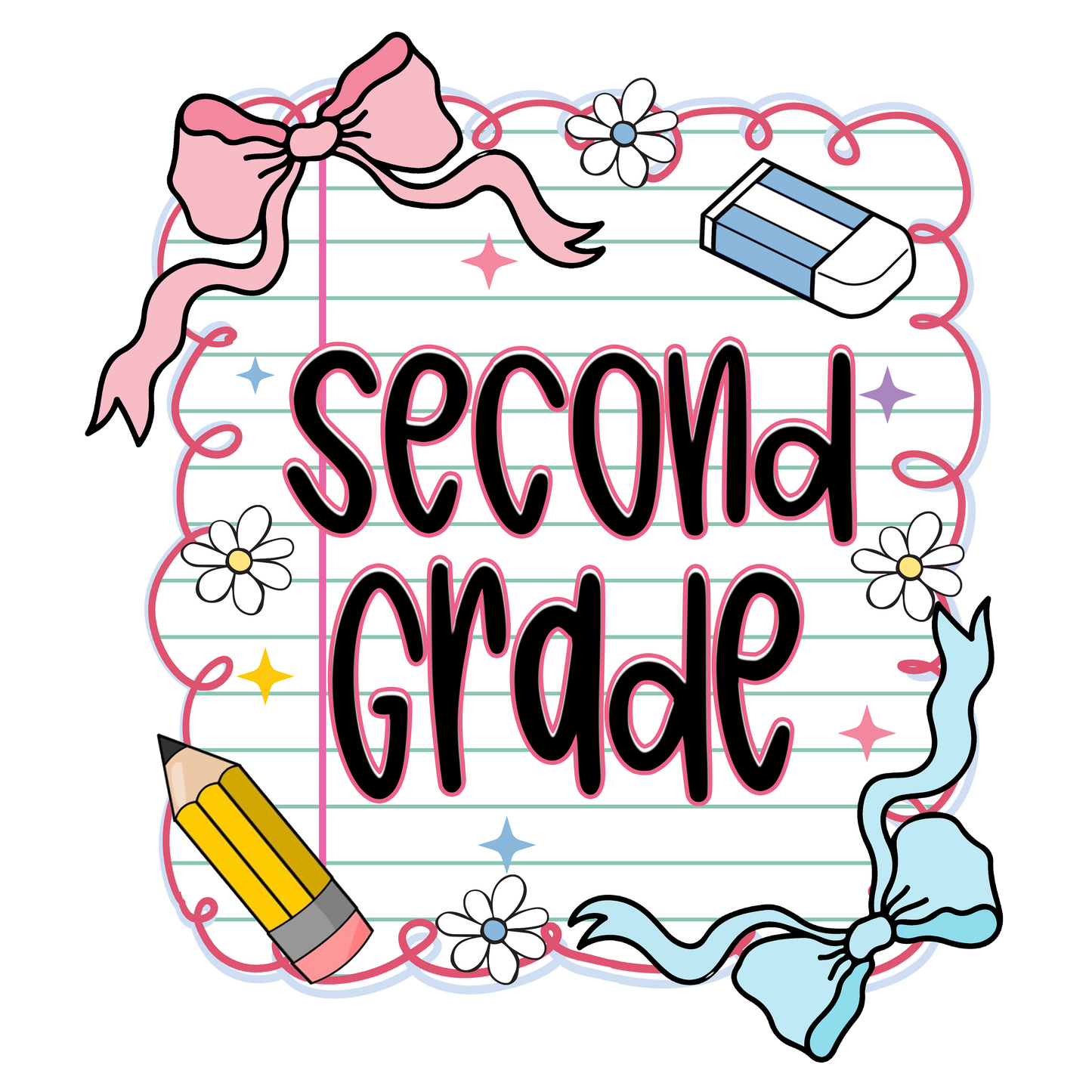 Notebook Paper Coquette Kids DTF Transfer