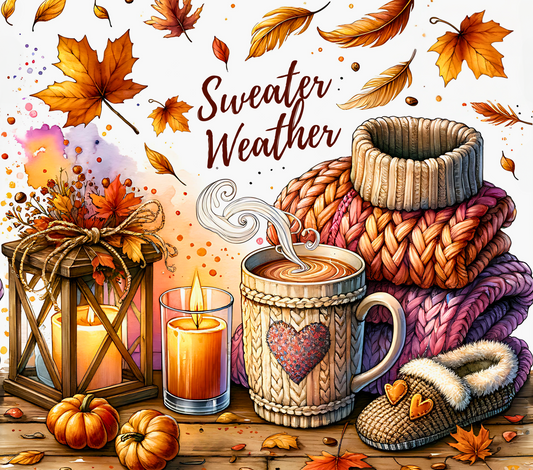 Sweater Weather 20 oz Tumbler Sublimation Transfer